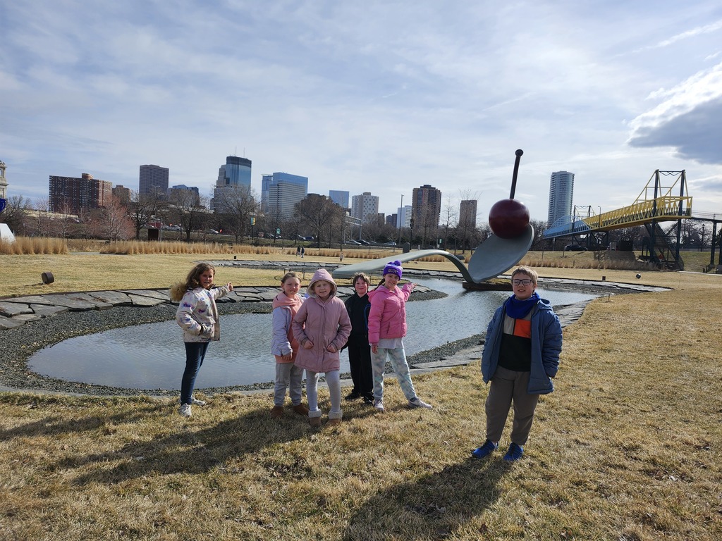 4th graders went to the Walker Arts Center and Sculpture Garden today connecting to their art curriculum. Special shout out to HAVE grants for making this happen!