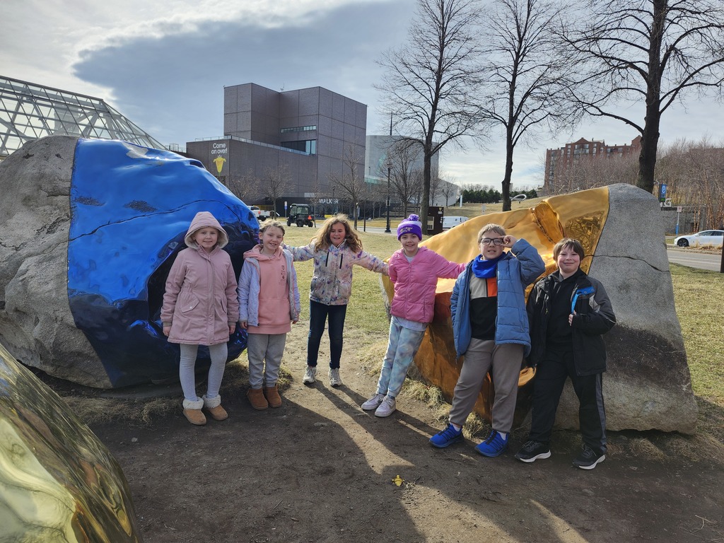 4th graders went to the Walker Arts Center and Sculpture Garden today connecting to their art curriculum. Special shout out to HAVE grants for making this happen!