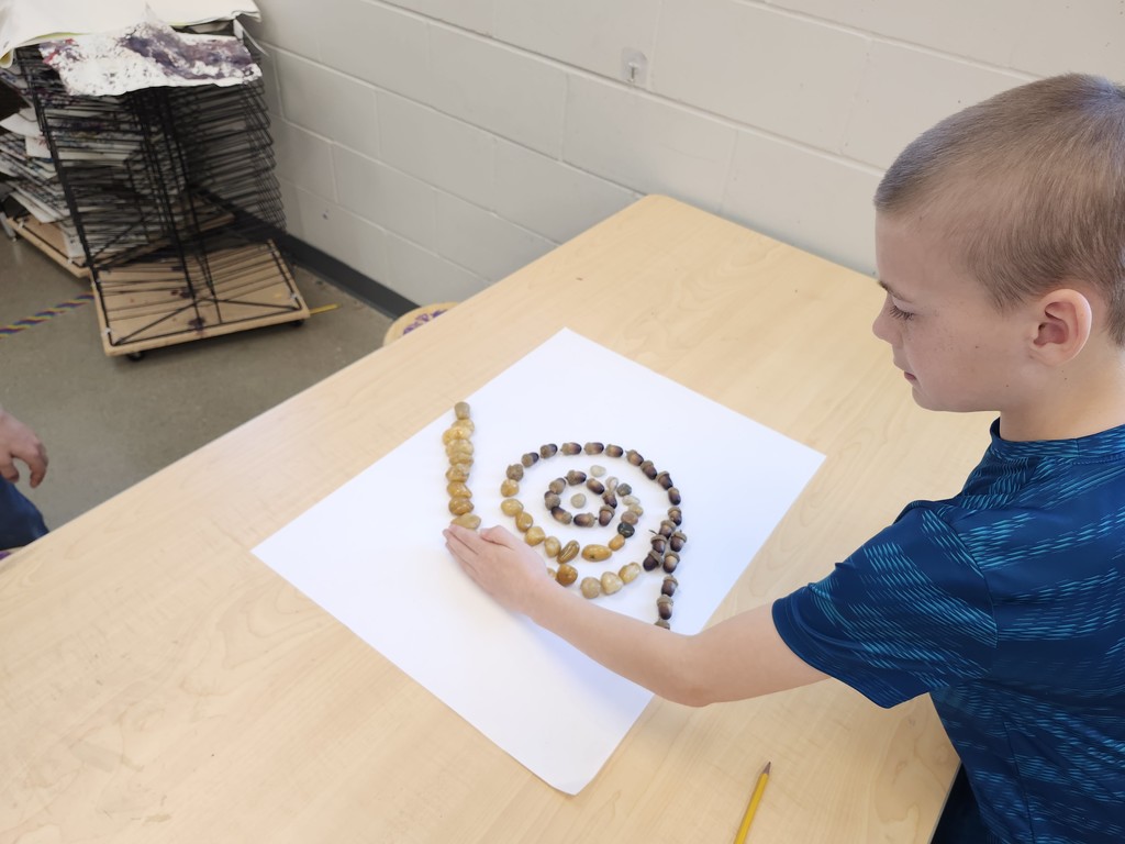 Wow! Look at this gorgeous work! Third graders learned about ephemeral art with nature and worked in collaborative groups to make their own designs.