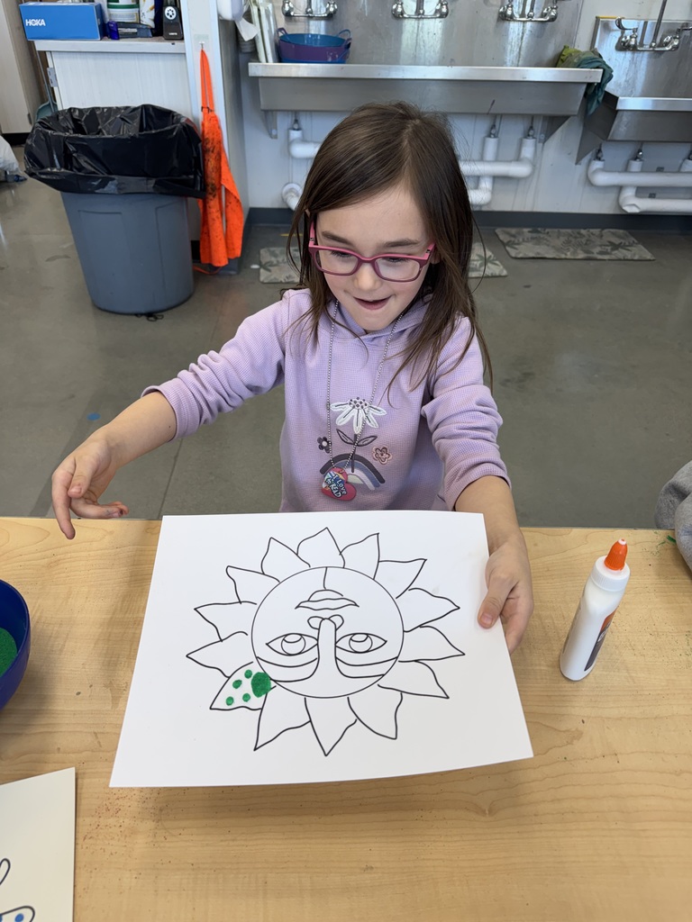 This week in art LSH Elementary students learned about the temporary art of rangoili from guest artist, Shakun.