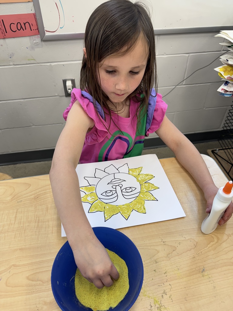 This week in art LSH Elementary students learned about the temporary art of rangoili from guest artist, Shakun.