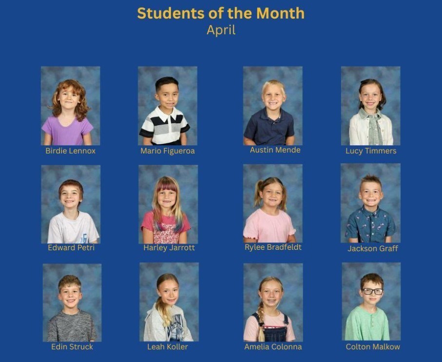 Congratulations to the LSH Elementary April 2026 Students of the Month! Great job everyone!