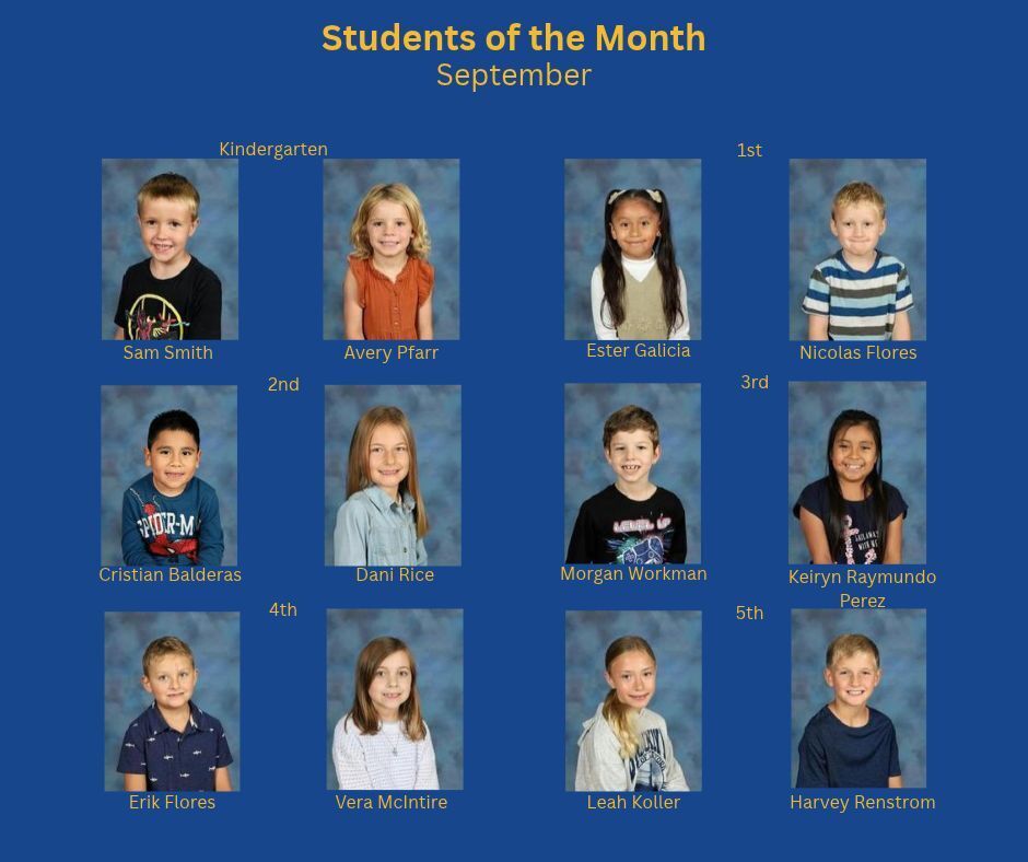 September Students of the Month