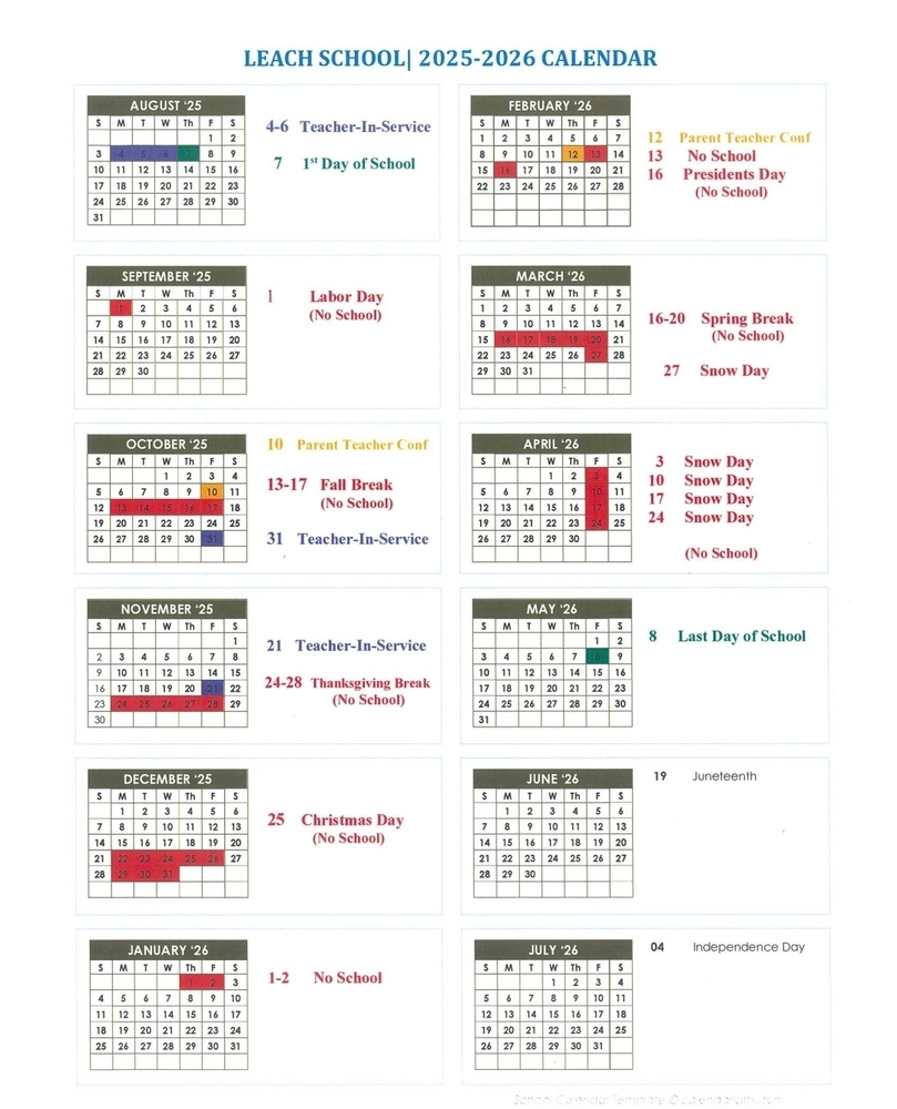 2025-26 Calendar
