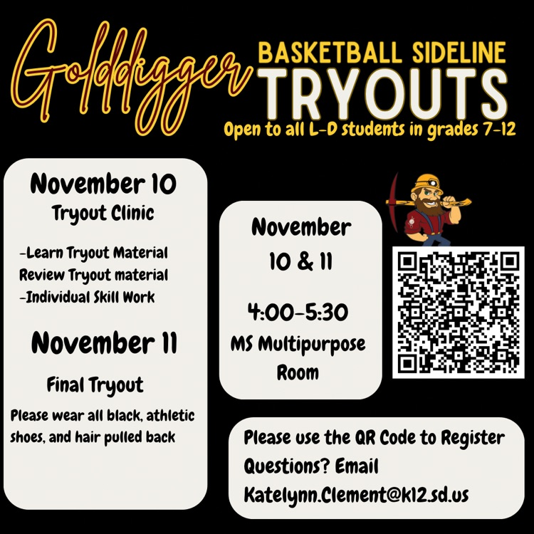 cheer tryouts Nov. 10 & 11 4:00-5:30