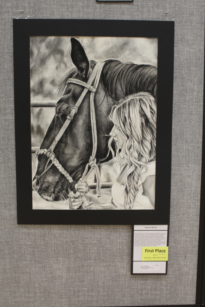 Drawing of girl and horse