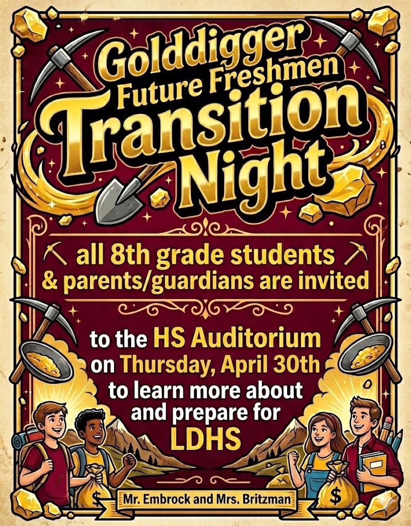 8th grade Transition Night 2027 flyer