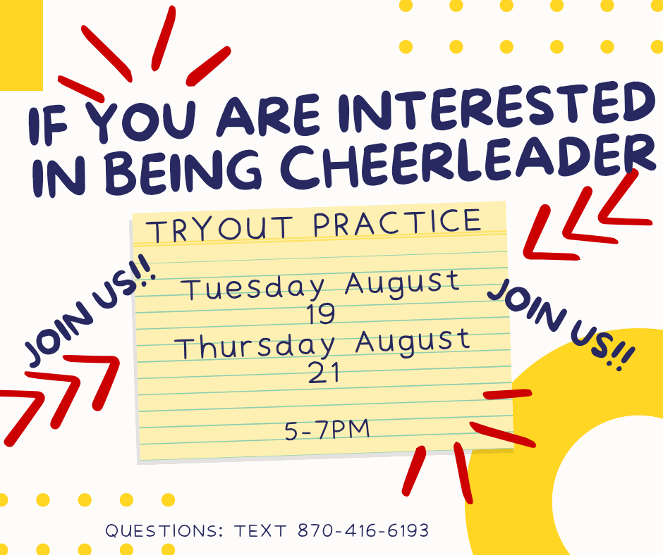 Cheer Tryout Practice August 19 & August 21