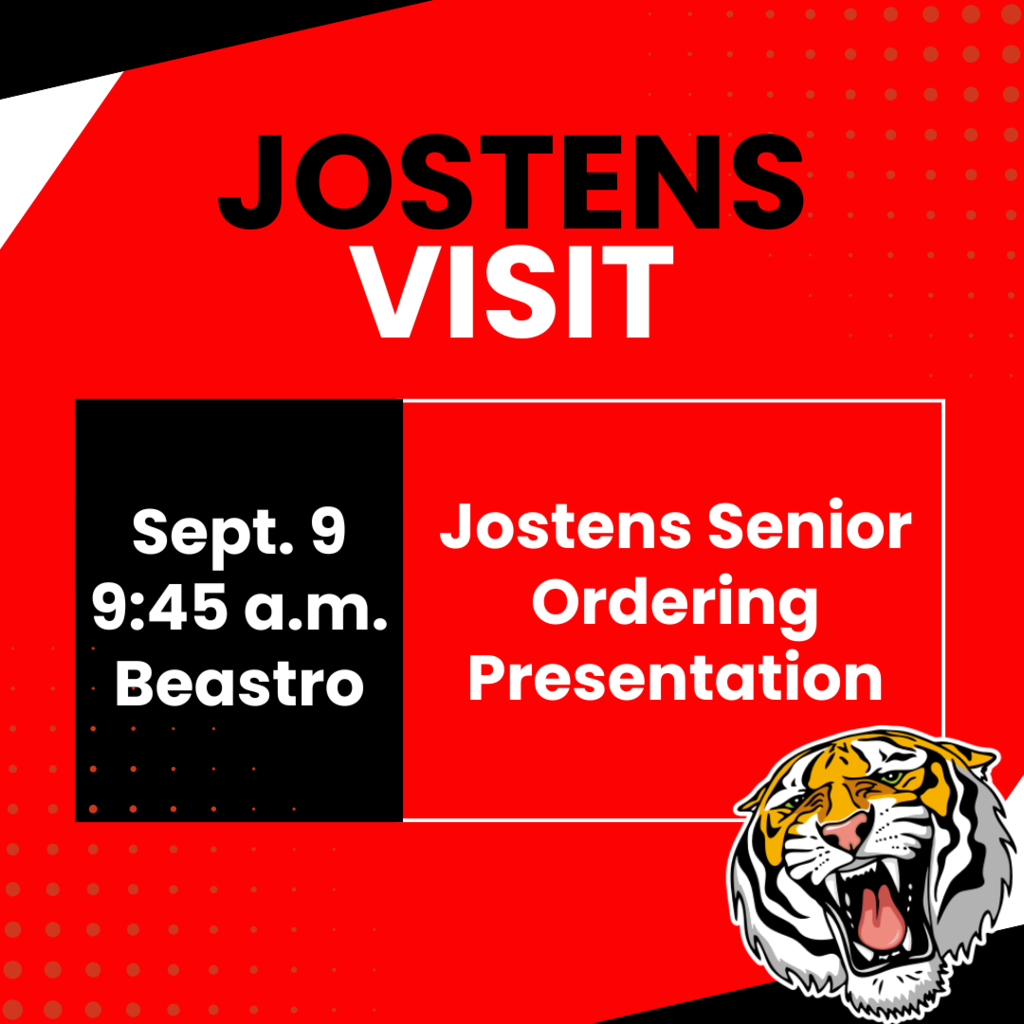 Jostens Senior Presentation on September 9 @ 9:45 a.m. in the Beastro