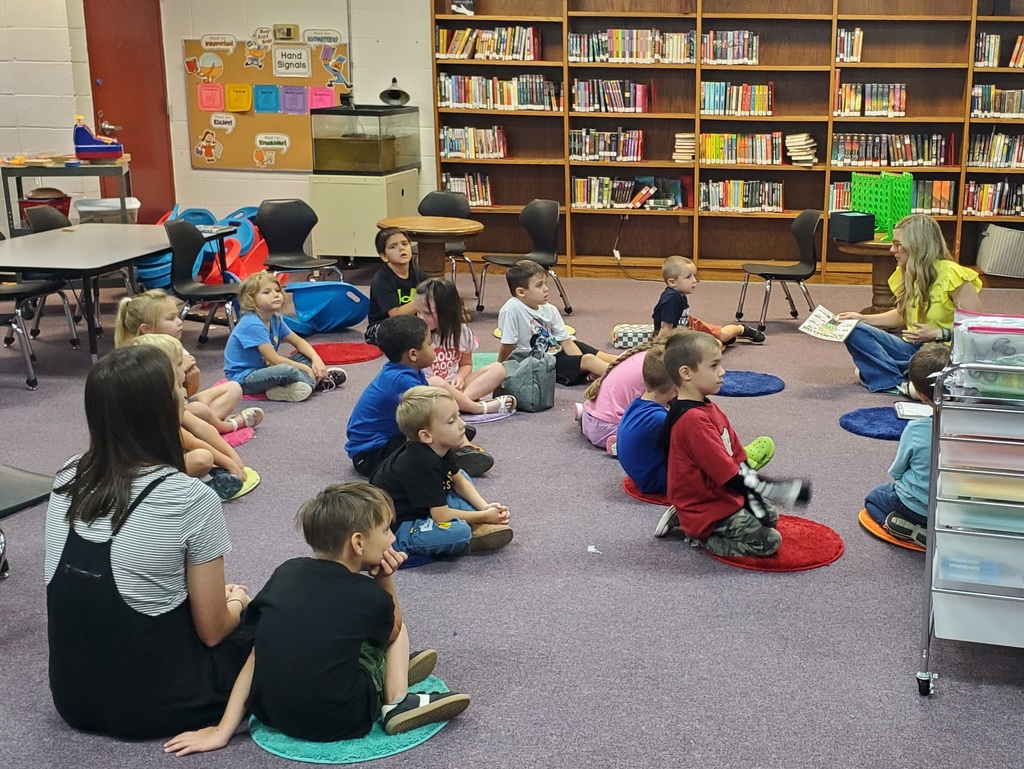Kindergarten lesson with counselor, Mrs. Clary