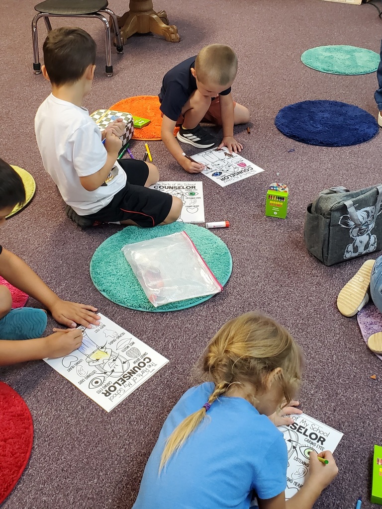 Kindergarten lesson with counselor, Mrs. Clary