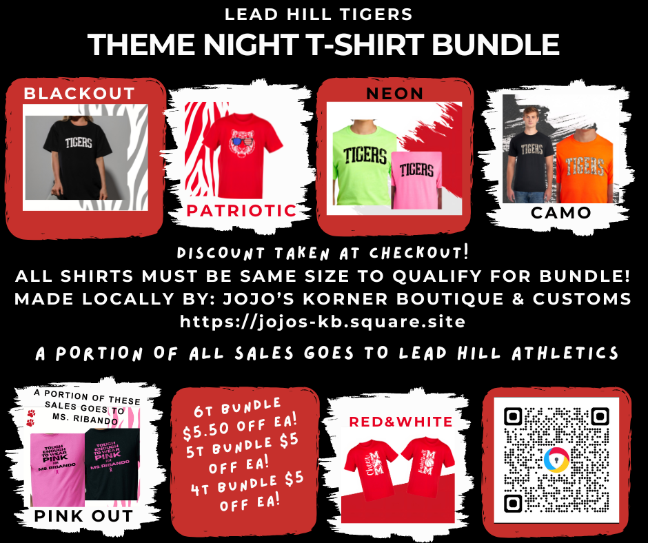 Lead Hill Tigers Theme Night T-Shirt Bundle