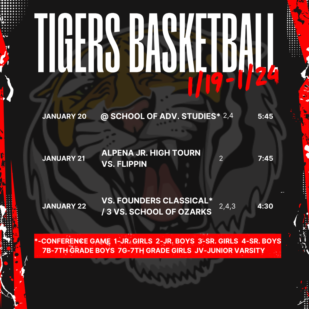 Weekly Schedule 1/19-1/24