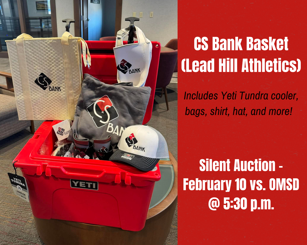 Check out these baskets from Lead Hill Girls Basketball Teams and the Athletics Program! The Jr. Girls are auctioning off a basket with a $50 Visa gift card, $25 Chili's gift card, TGI Fridays gift card, mini waffle maker, and Cuisinart stainless steel mixing bowls with non-slip base! The Sr. Girls are auctioning off a basket with a $50 Visa gift card, $10 Neighbor's Mill gift card, Buffalo Wild Wings gift card, 30 ft. LED string lights, and Fisher headphones! Each team will also be auctioning off a Lead Hill Tigers t-shirt signed by all the members of each team. The Athletics Program is auctioning off a CS Bank basket which includes a Yeti Tundra cooler, bags, shirt, hat, and more (donated by CS Bank). These baskets will be available to bid on at tonight's Silent Auction!!