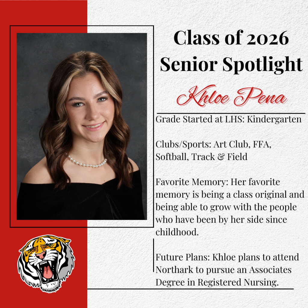 Class of 2026 Senior Spotlight: Khloe Pena❤️🎓🤍