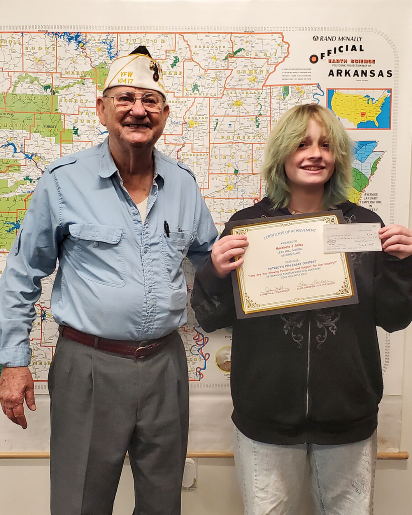 VFW Patriot's Pen 2nd Place - Mackenzie Stiles