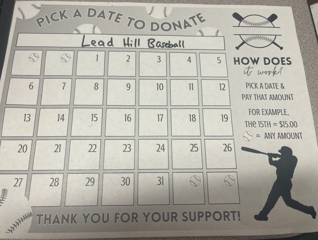 Baseball pick a date fundraiser 
