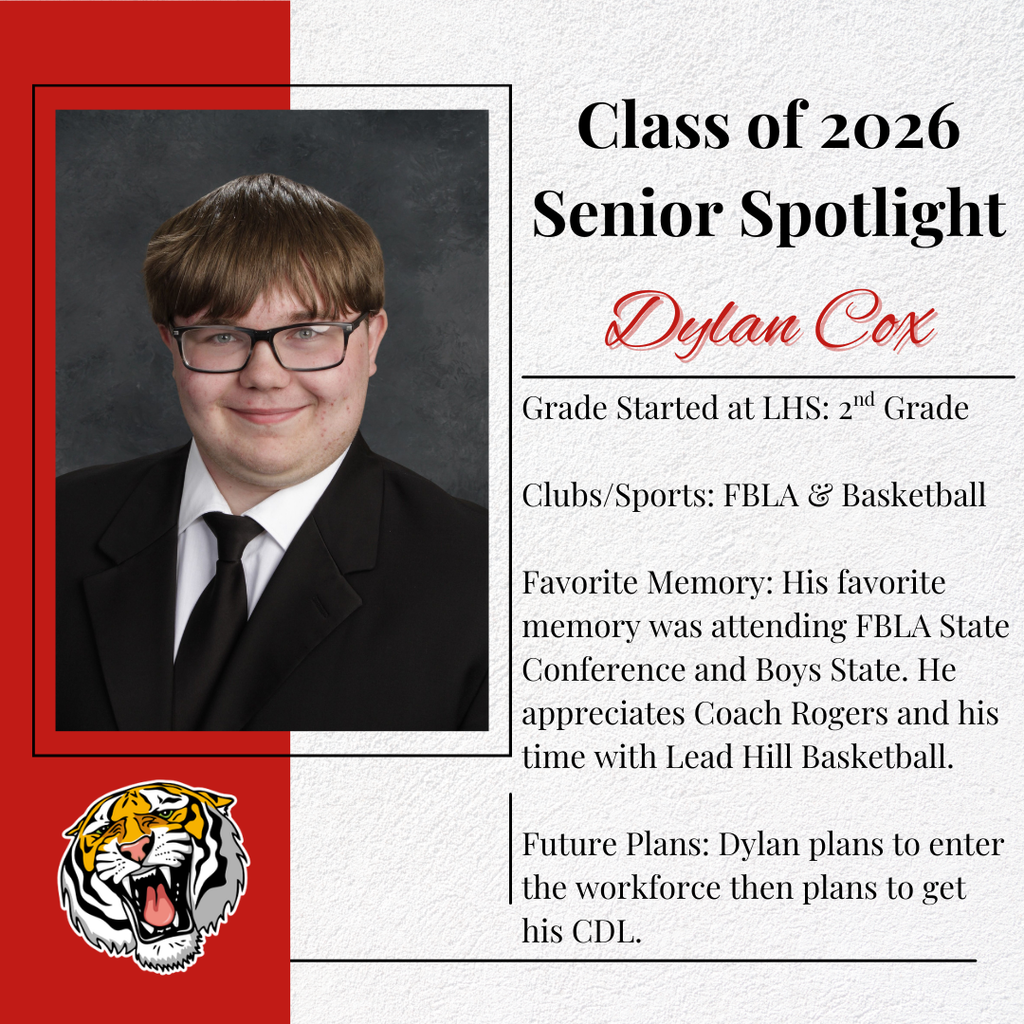 Class of 2026 Senior Spotlight: Dylan Cox❤️🎓🤍