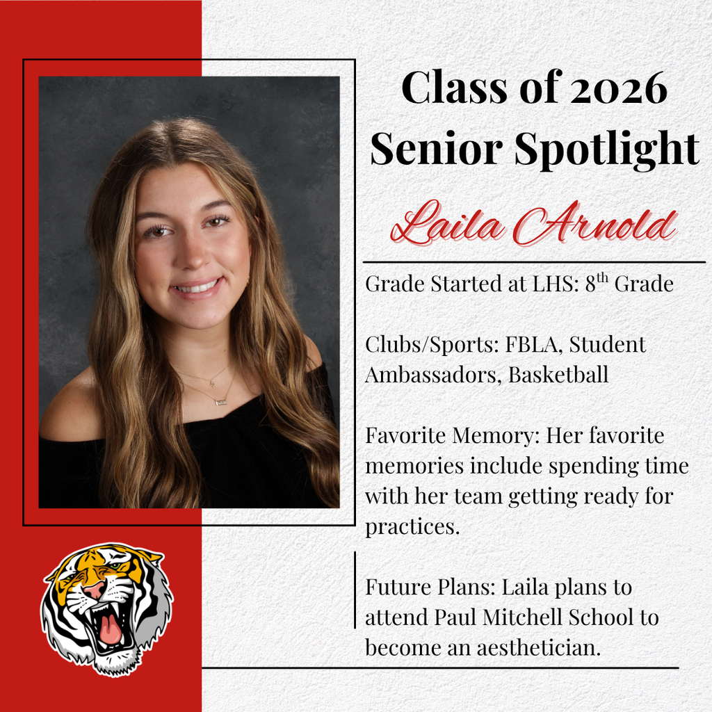 Class of 2026 Senior Spotlight: Laila Arnold❤️🎓🤍