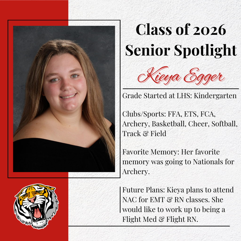 Class of 2026 Senior Spotlight: Kieya Egger❤️🎓🤍