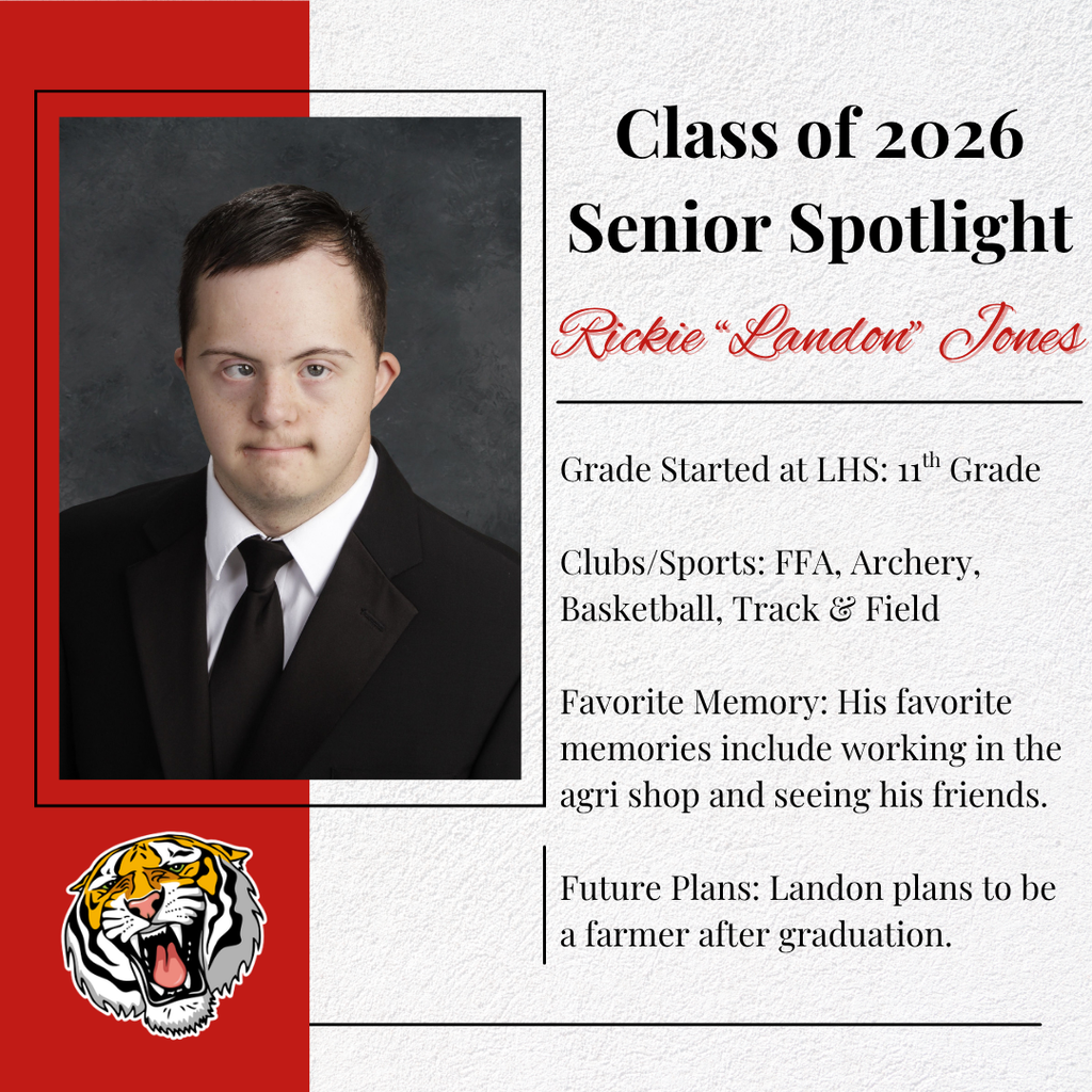 Class of 2026 Senior Spotlights: Landon Jones ❤️🎓🤍  