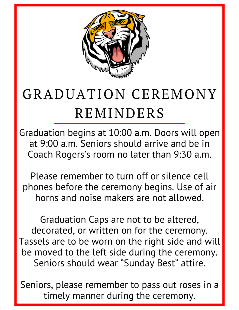 Graduation Reminders