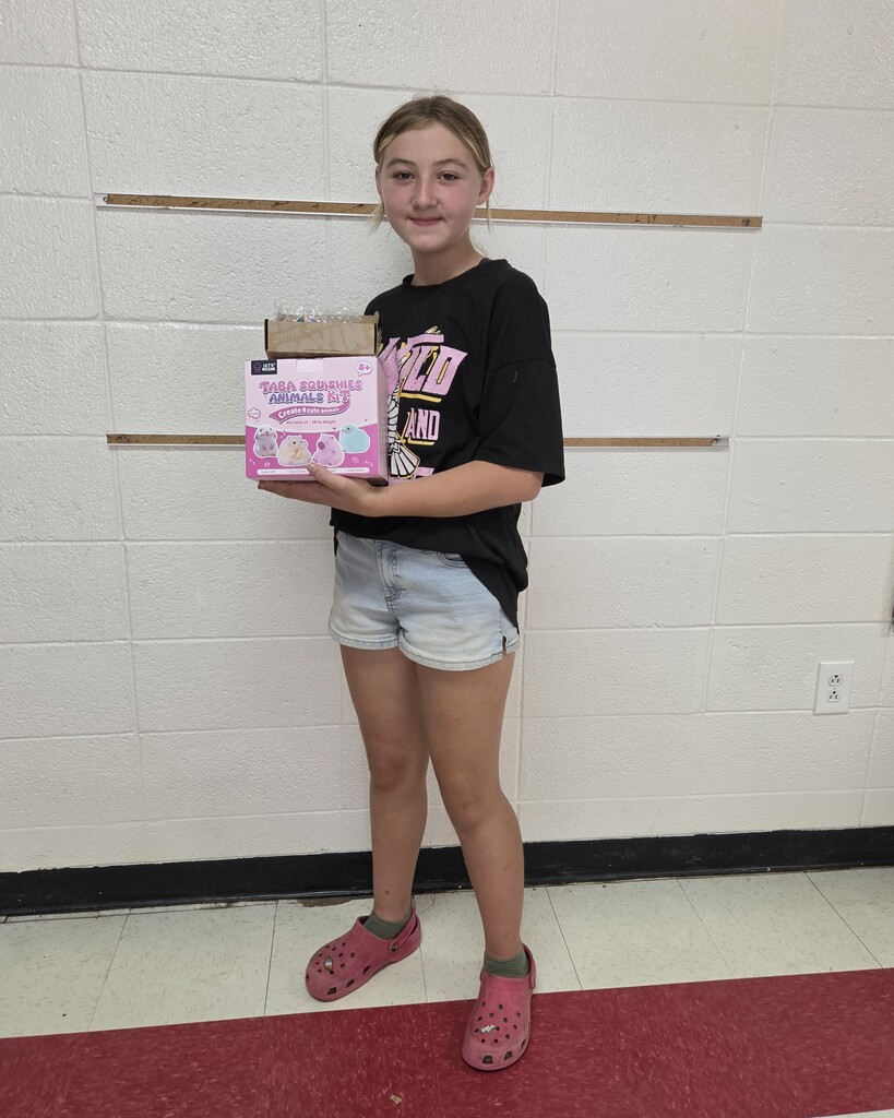 Eleanor Archer and Lilly Mathis had Perfect Attendance for the entire school year! They're posing with the prizes they selected as their reward. Great job, Tigers!