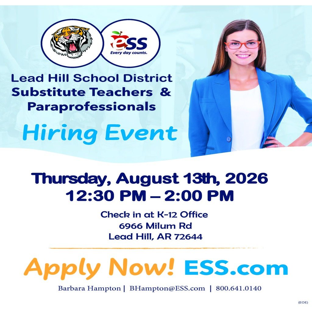 Substitute hiring event at Lead Hill School District.