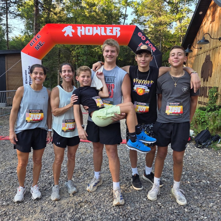 Student athletes with coach