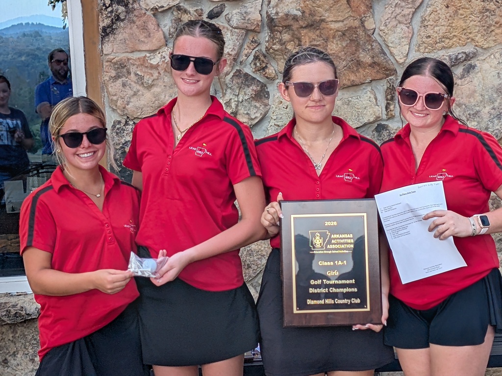 Congratulations to the Lead Hill Lady Tigers Golf Team for winning the Class 1A-1 District Championship! Congratulations to Elizabeth Archer for winning Individual Medalist! Go Lady Tigers!! 🐅 ⛳️

#TigerPride