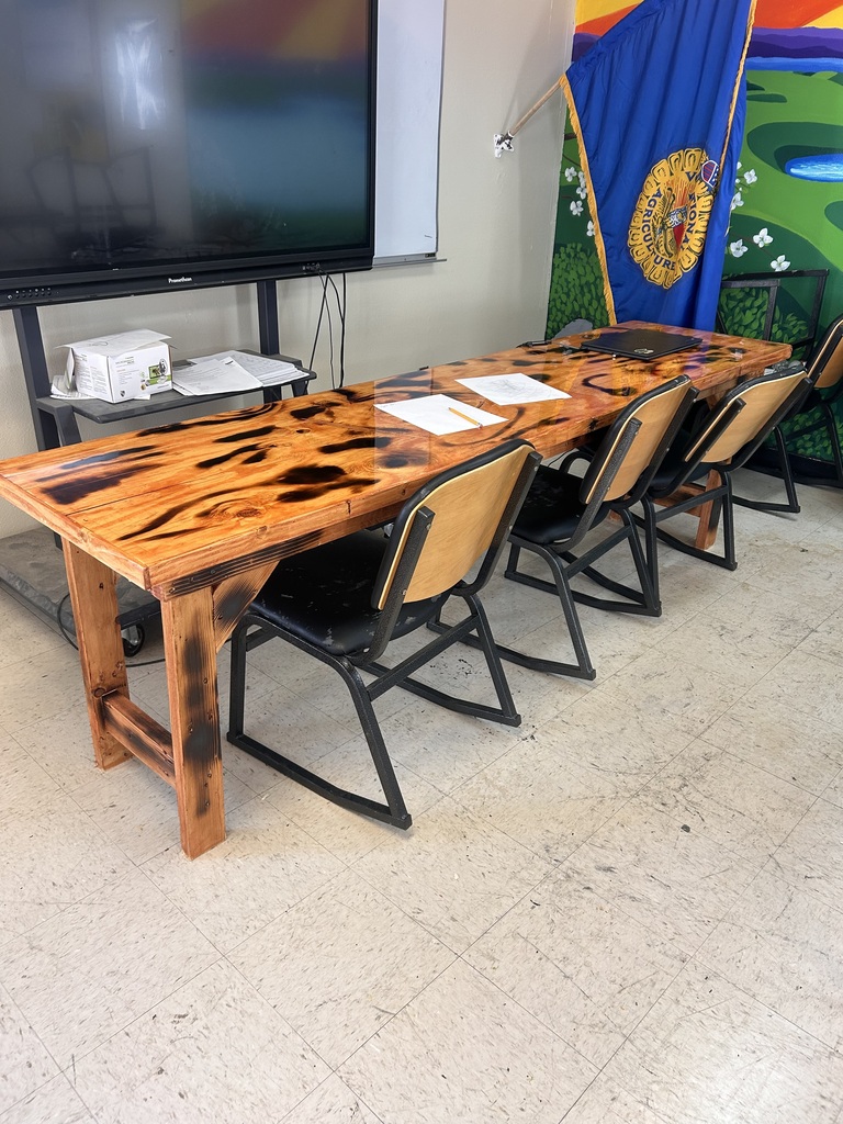 Ag Structures students turned scrap wood into a new table for the classroom!
