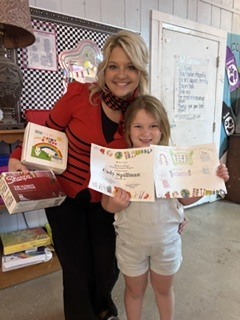 Congratulations to Cady Spillman for being selected for the Equity Bank Back to School Drawing Contest! Thank you to Equity Bank for presenting her a certificate, supplies for her class, and providing a financial literacy lesson for her class! Great job, Cady!!