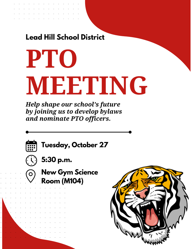 Updated PTO Meeting: Tuesday, October 27th @ 5:30 p.m. in M104
