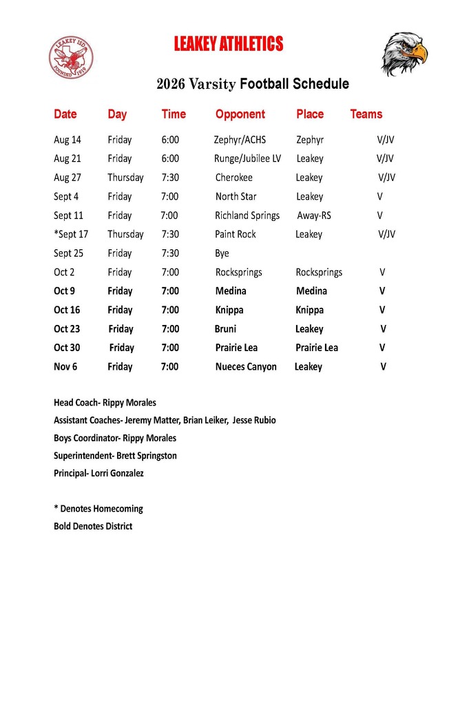 Football Schedule