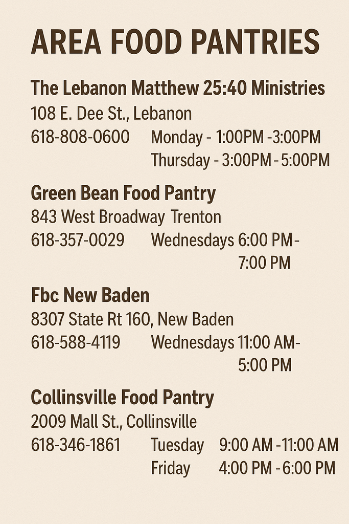 area food pantries