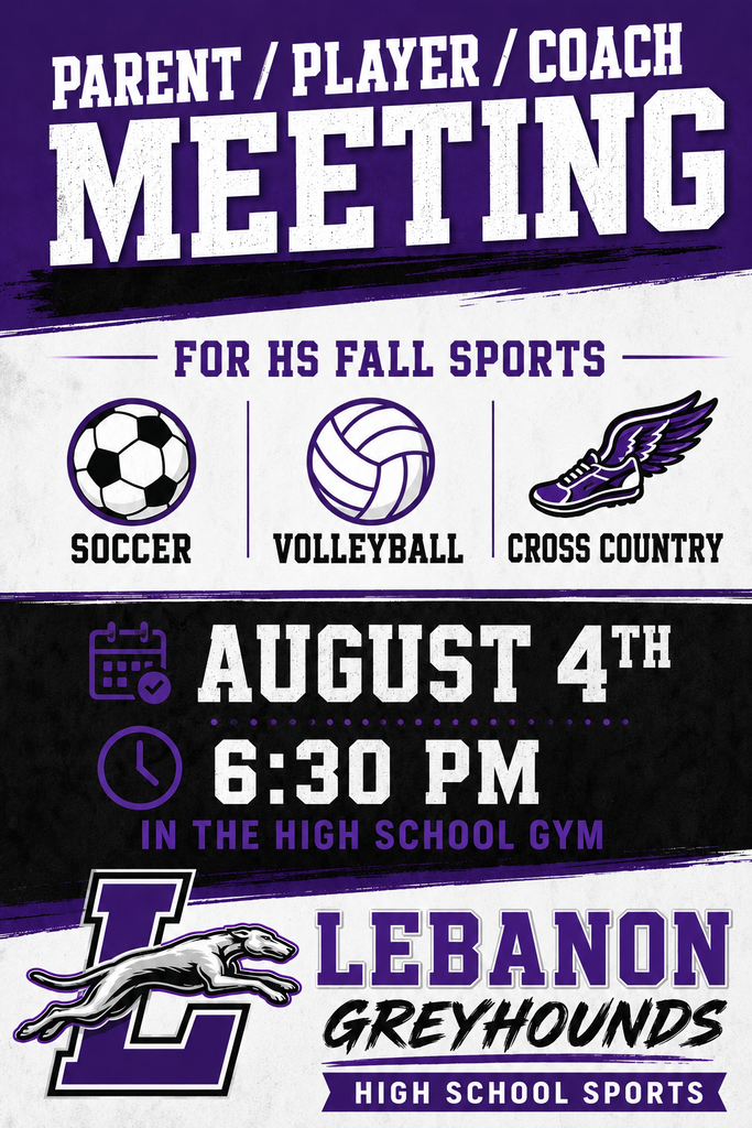 HS Fall Sports Parent Meeting Flyer