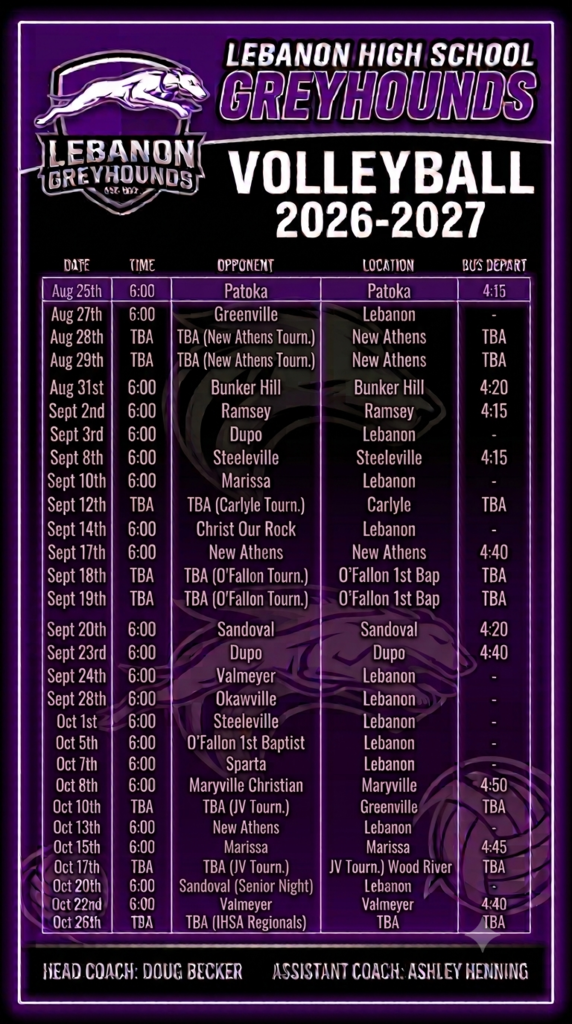HS Volleyball Schedule Poster