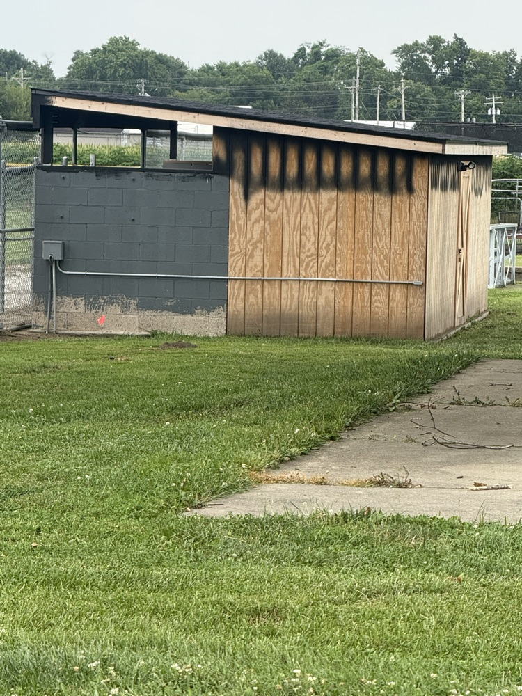 baseball dugout before paint
