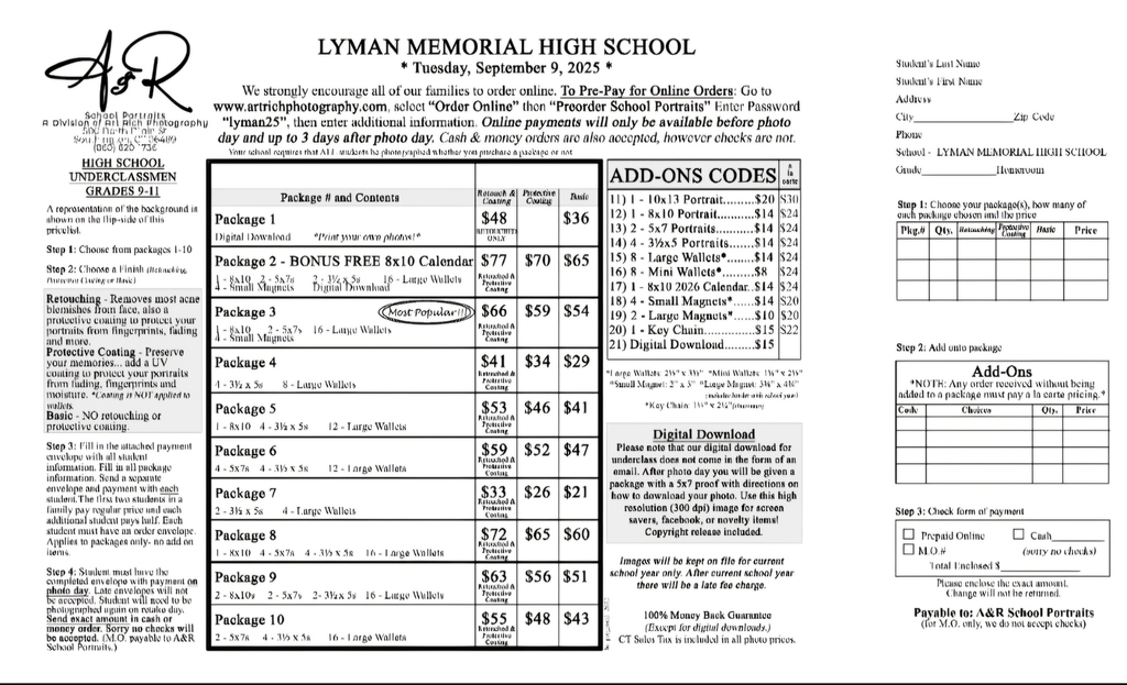 Price sheet