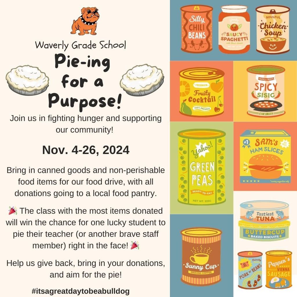 USD243 Waverly Schools Food Drive Donations Pie-ing for a Purpose