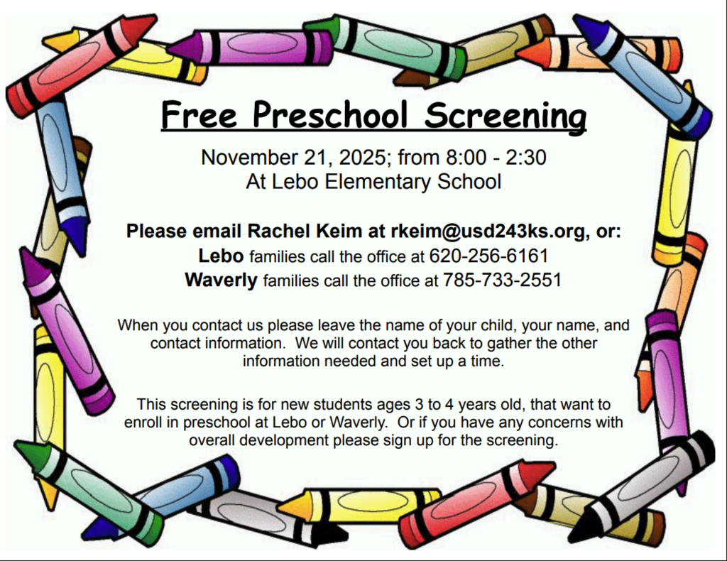 Free Preschool Screening flyer