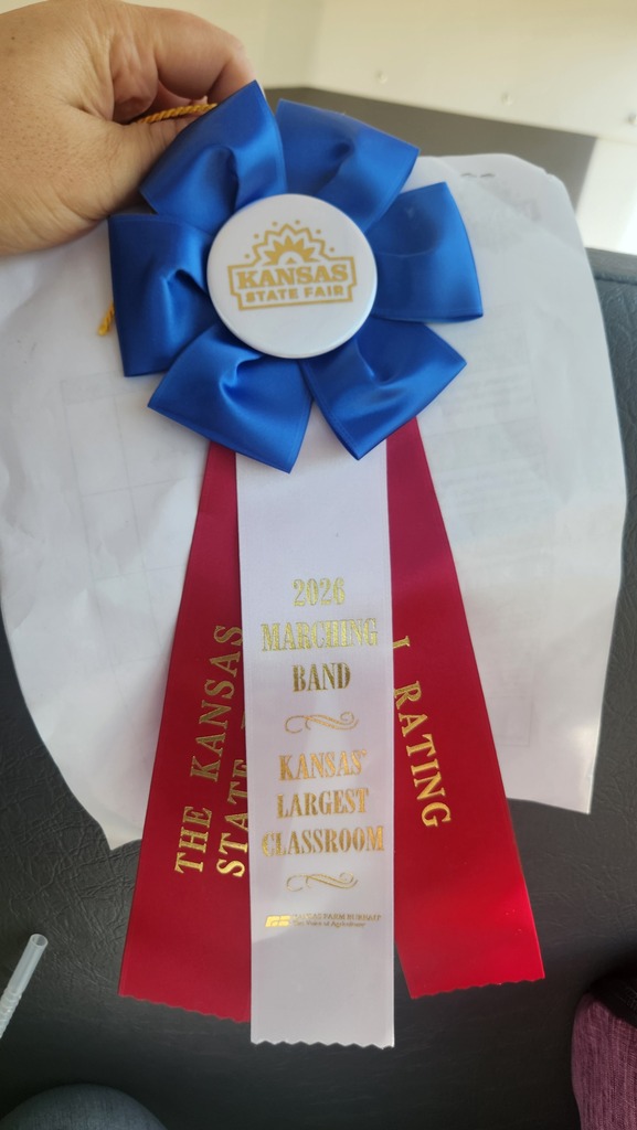 I rating ribbon at the state fair for the band