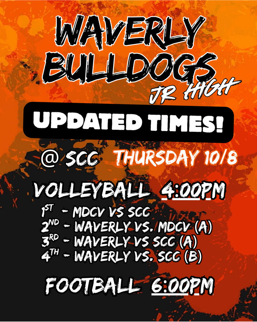 Updated times for JH SCC Games 10-8