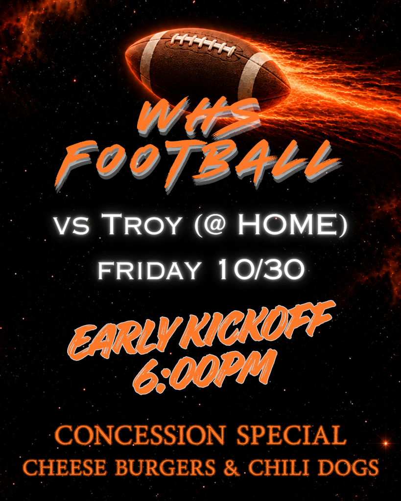 WHF Football Bracket Play vs. Troy - Friday 10/30 @ 6:00pm