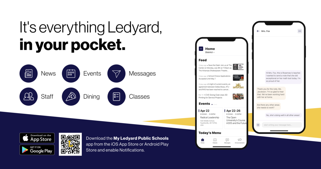 App announcement with QR code and ability to download