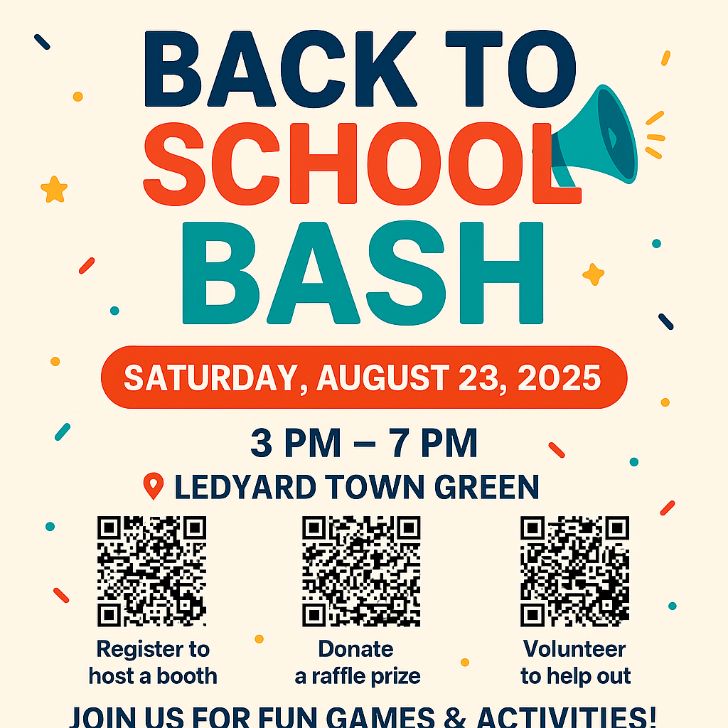 Flyer for Back to School Bash with QR Codes