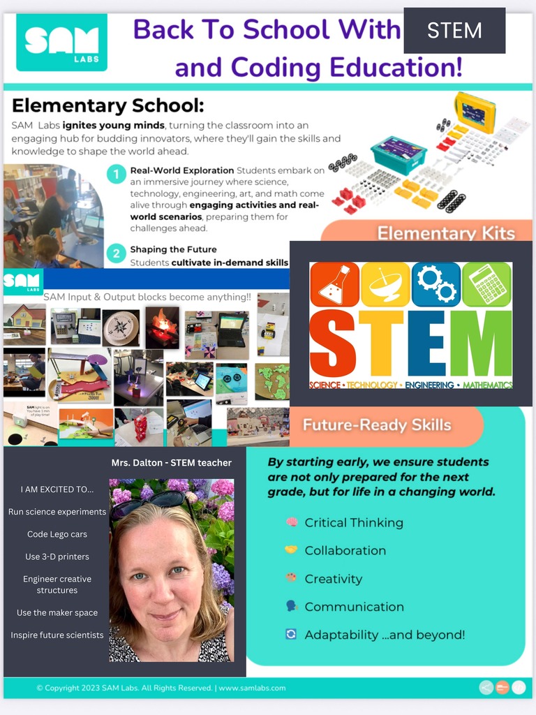 Flyer for STEM program and Mrs. Dalton 