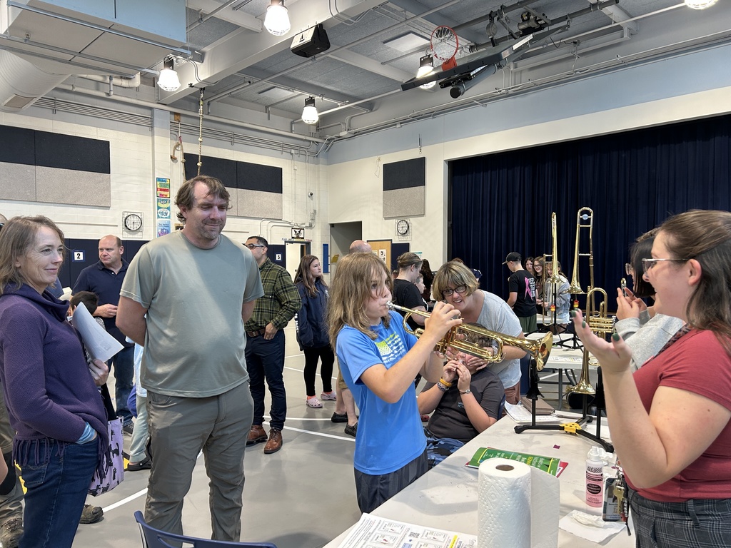 student playing trumpet