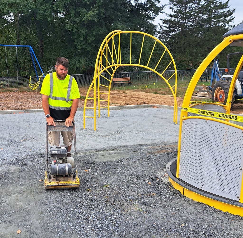 Jeff working on the new playground at JWL