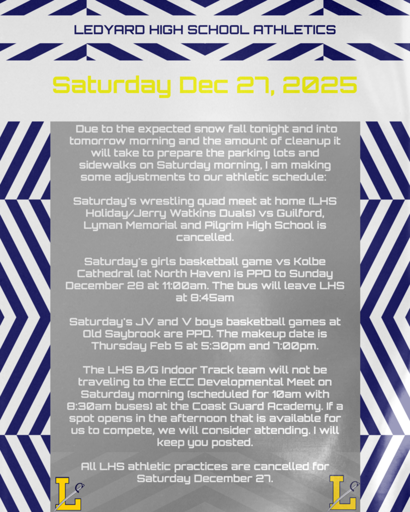 LHS Athletics Update for Saturday December 27
